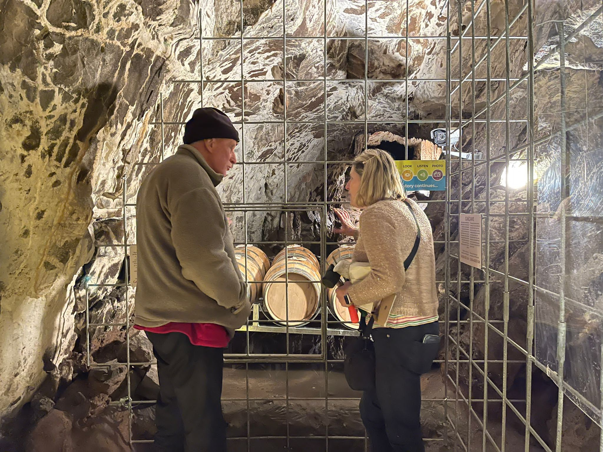 Julie with Mr Price of Dan yr Ogof Showcaves