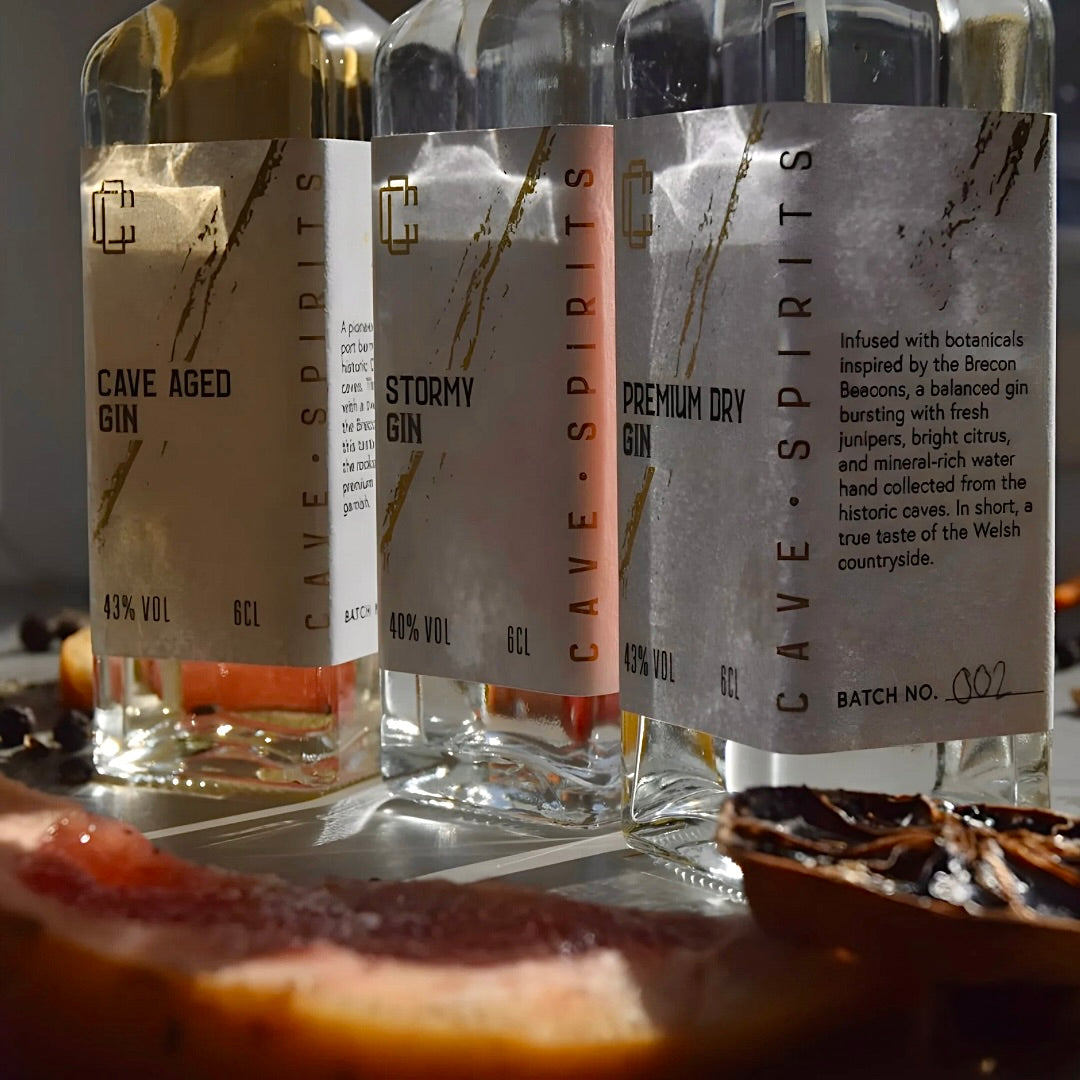 Cascave Gin Miniature, Miniature gin bottles  Stormy Gin, Welsh Gin, Premium Dry Gin, Award Winning Gin, Craft Gin Club, Cave Aged Gin, Dan yr Ogof, Brecon Beacons, gin cocktail, cave water, gin cocktail recipes