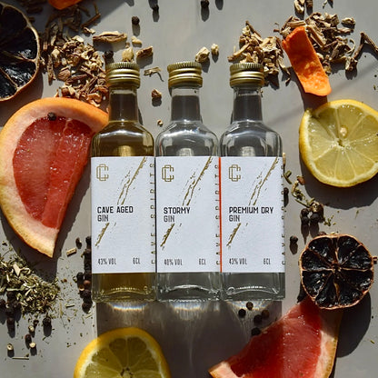Cascave Gin Miniature, Miniature gin bottles  Stormy Gin, Welsh Gin, Premium Dry Gin, Award Winning Gin, Craft Gin Club, Cave Aged Gin, Dan yr Ogof, Brecon Beacons, gin cocktail, cave water, gin cocktail recipes